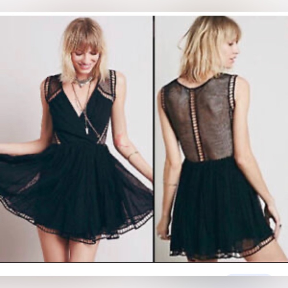 Free People one Lucas white boho wrap dress size large - Picture 2 of 5